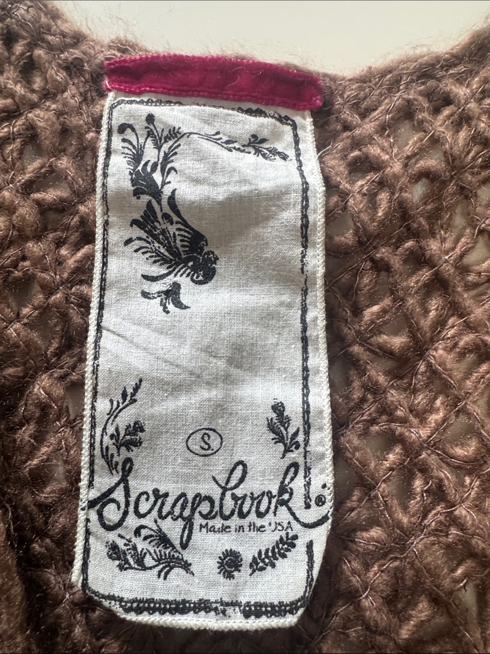 Scrapbook Brown Crochet Vest with Bead Trim - Picture 2 of 7